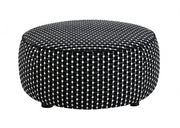 Viviani White/Black Ottoman - FM61007BK-OT