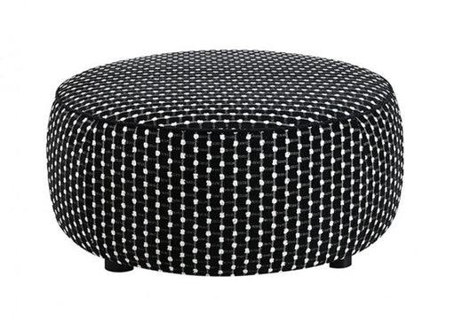 Viviani White/Black Ottoman - FM61007BK-OT