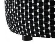 Viviani White/Black Ottoman - FM61007BK-OT