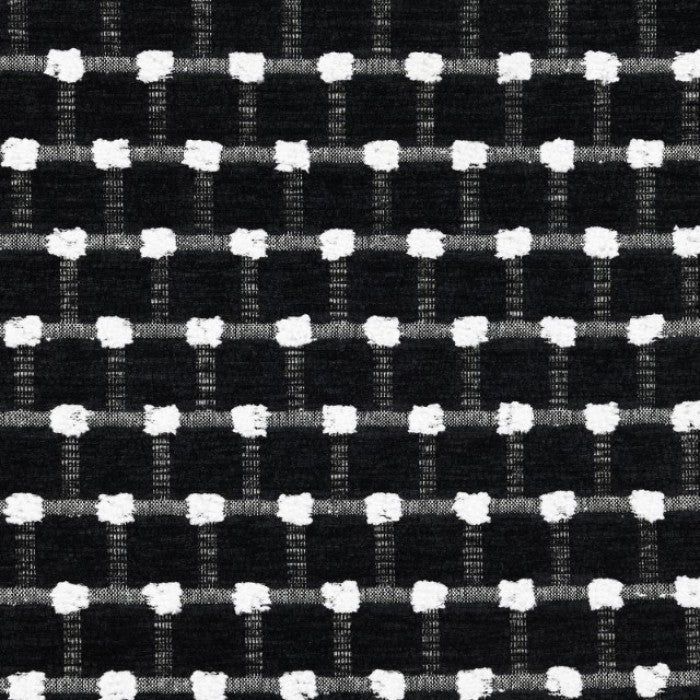 Viviani White/Black Ottoman - FM61007BK-OT