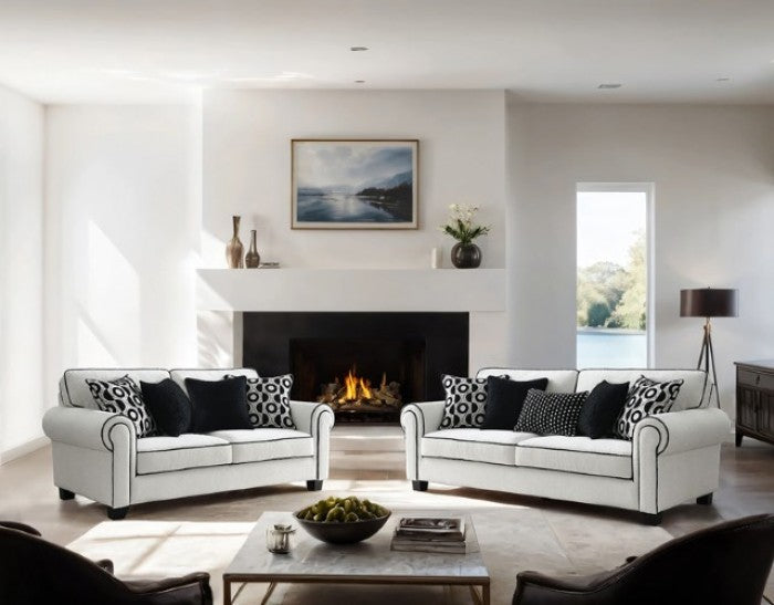 Viviani White Loveseat - FM61007WH-LV