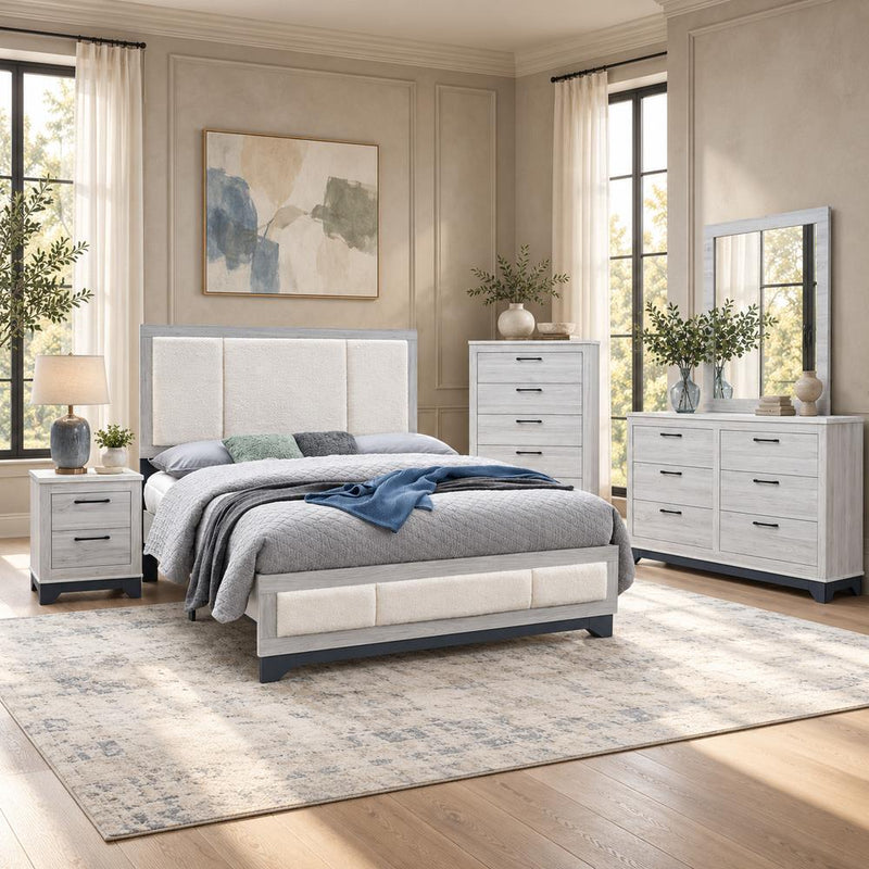 Vivienne - White Twin Bed, Dresser, Mirror, Chest, Nightstand - CB2450-TDMCN-White