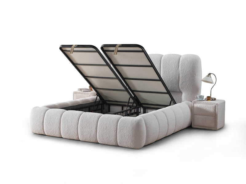 Vogue Storage Bed With Headboard & 2 Nightstand - Queen - 200-ELIF-VOG-EY385-SB