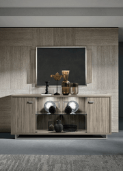 Volare 4 Door buffet w/ mirror GREY SET - p12949