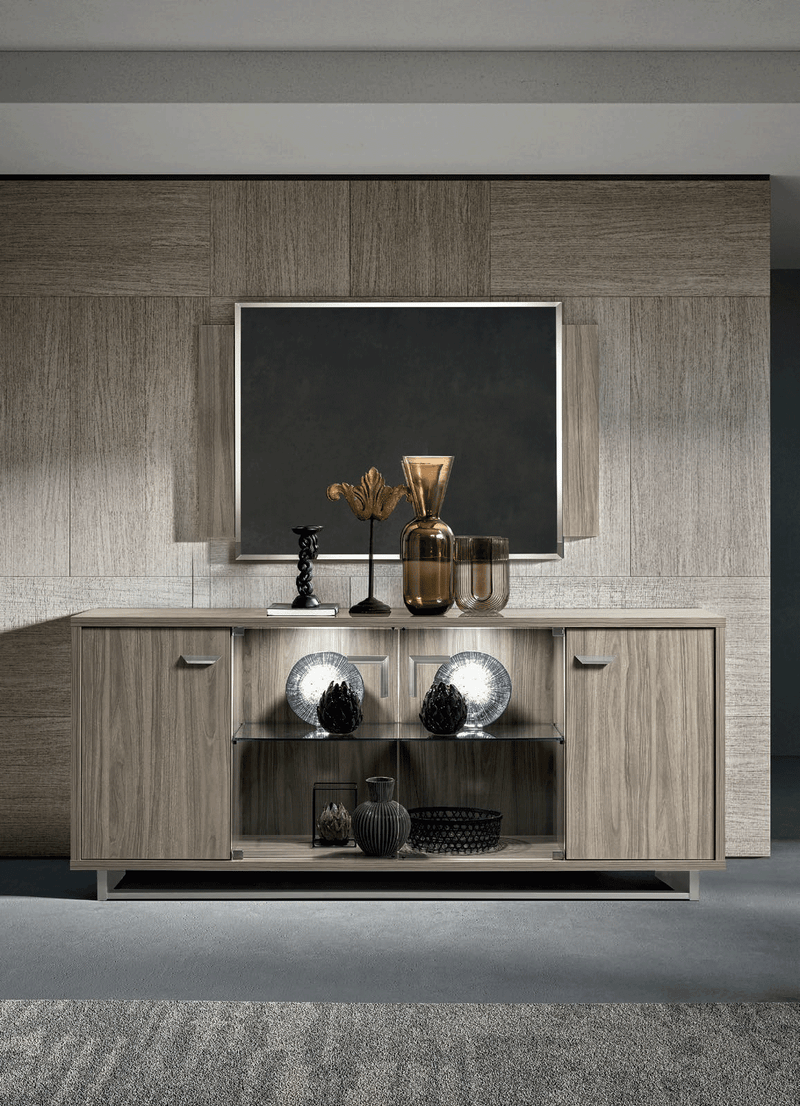 Volare 4 Door buffet w/ mirror GREY SET - p12949