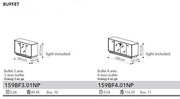 Volare 4 Door Buffet W/Mirror Set - Gate Furniture