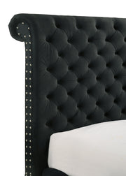 Voltare Black Queen Upholstered Fireplace Bed with TV Lift - Gate FurnitureQueen Bed