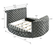 Voltare Gray King Upholstered Fireplace Bed with TV Lift - Gate FurnitureKing Bed