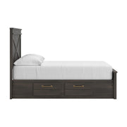 Vonitta Bay Dark Brown Full Panel Bed with 2 Sided Storage - PCB2648B18