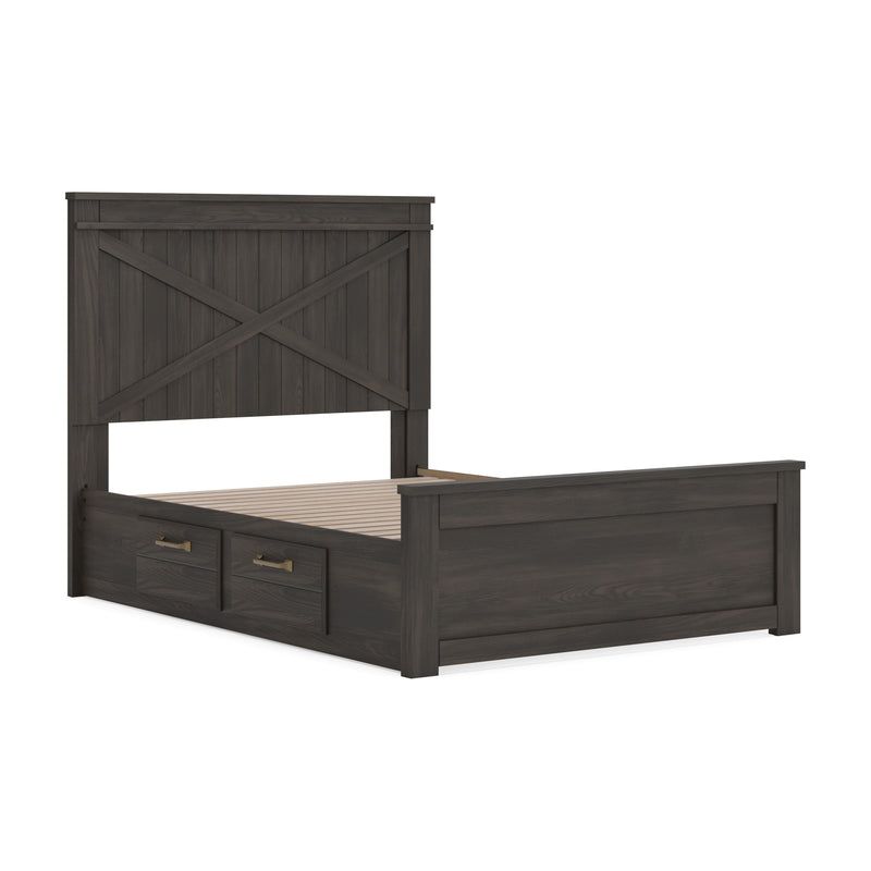 Vonitta Bay Dark Brown Full Panel Bed with Storage - PCB2648B15