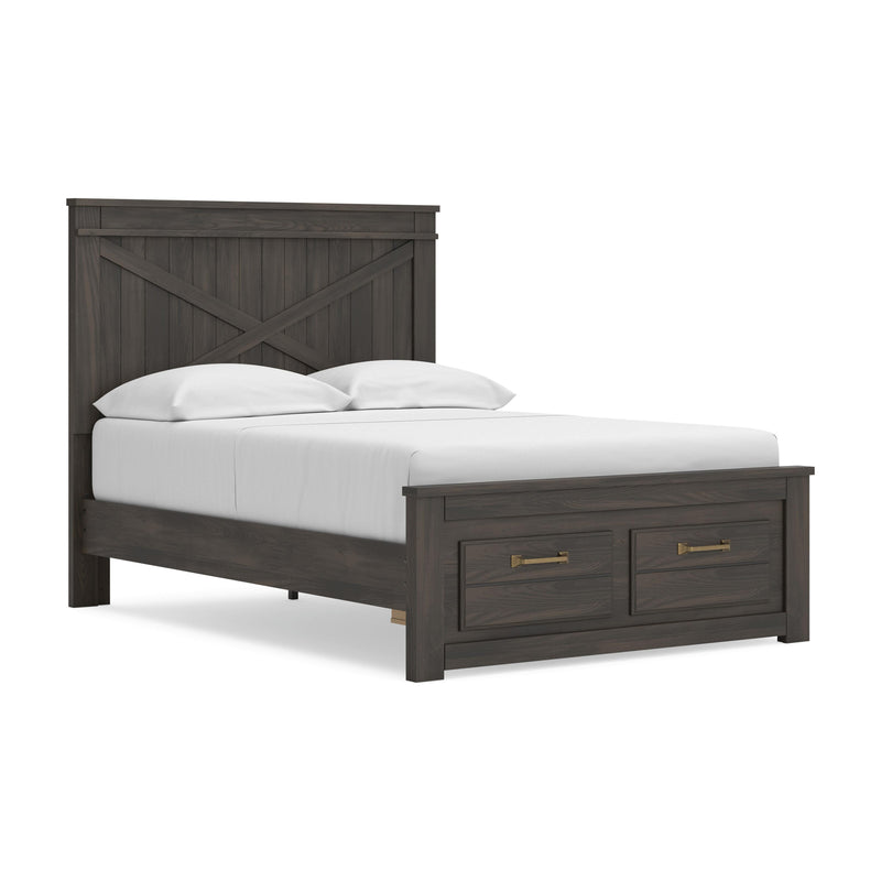 Vonitta Bay Dark Brown Full Panel Platform Storage Bed - PCB2648B9