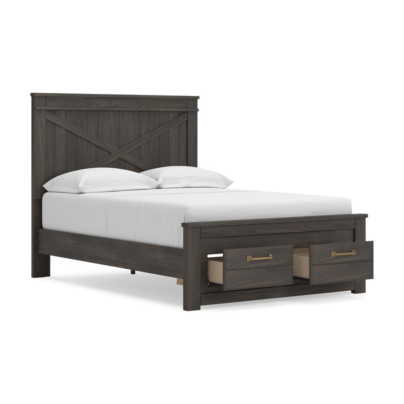 Vonitta Bay Dark Brown Full Panel Platform Storage Bed - PCB2648B9
