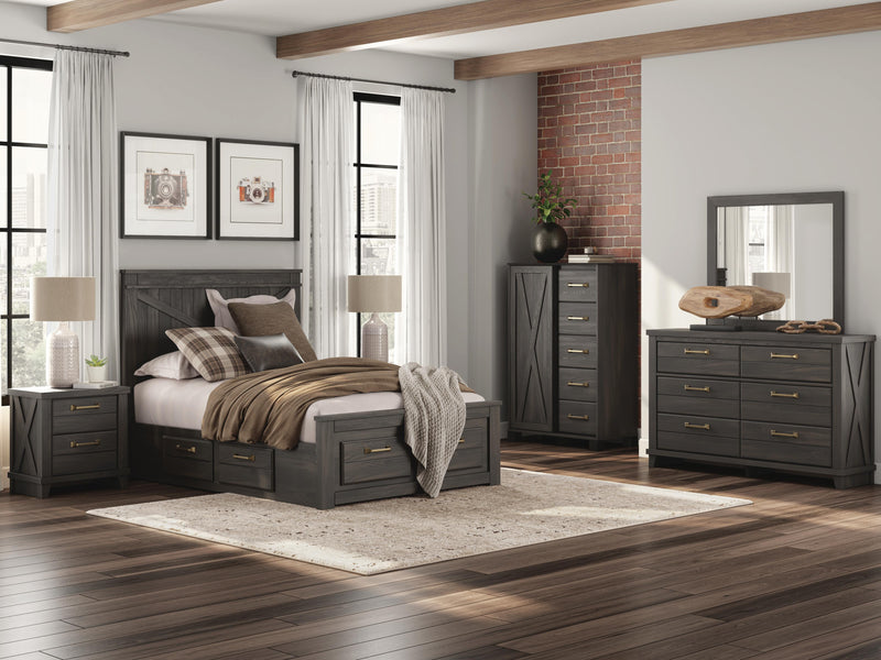 Vonitta Bay Dark Brown Full Panel Storage Bed - PCB2648B21
