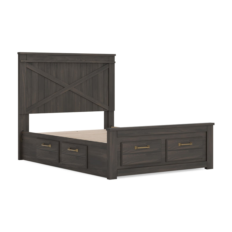 Vonitta Bay Dark Brown Full Panel Storage Bed - PCB2648B21