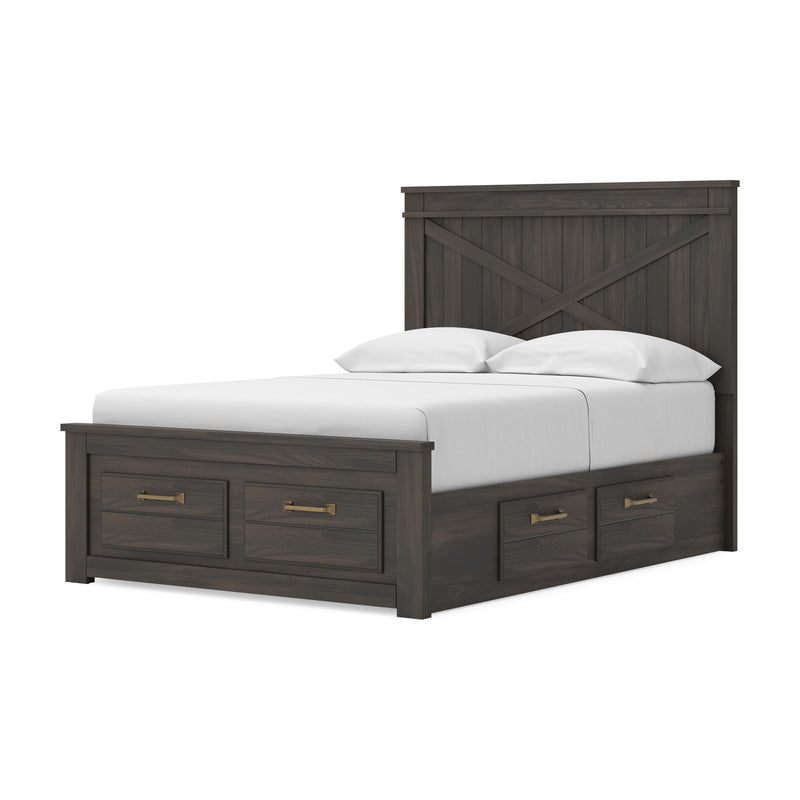 Vonitta Bay Dark Brown Full Panel Storage Bed - PCB2648B21