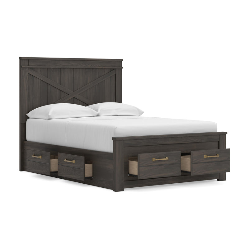Vonitta Bay Dark Brown Full Panel Storage Bed - PCB2648B21