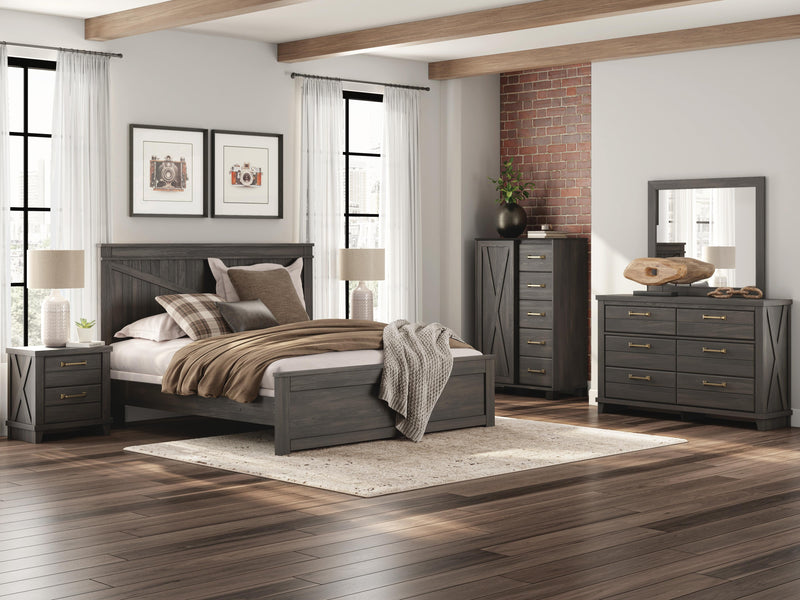 Vonitta Bay Dark Brown King Panel Bed - PCB2648B30