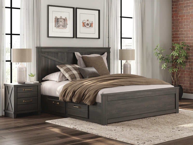 Vonitta Bay Dark Brown King Panel Platform Bed with Storage - PCB2648B26