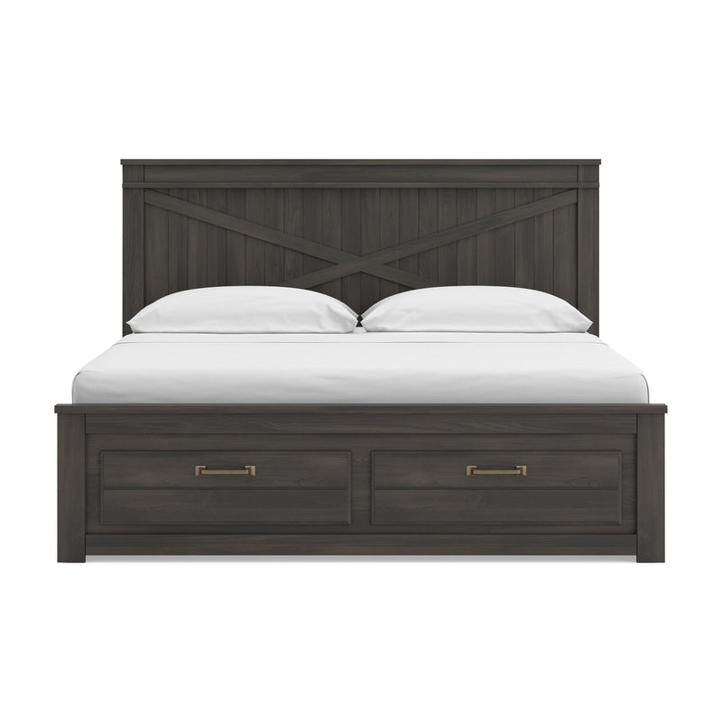 Vonitta Bay Dark Brown King Panel Storage Bed - PCB2648B28