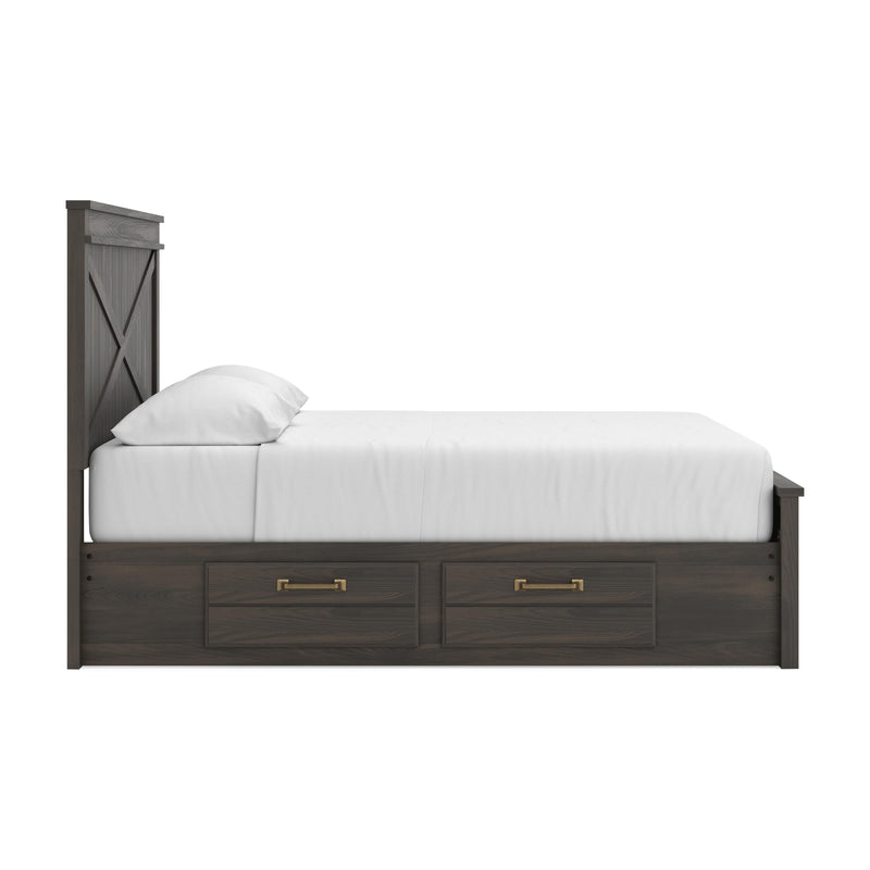 Vonitta Bay Dark Brown King Panel Storage Bed - PCB2648B28