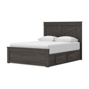 Vonitta Bay Dark Brown Queen Panel Bed with 2 Sided Storage - PCB2648B19