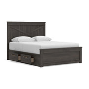 Vonitta Bay Dark Brown Queen Panel Bed with 2 Sided Storage - PCB2648B19