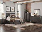 Vonitta Bay Dark Brown Queen Panel Bed with Storage - PCB2648B16