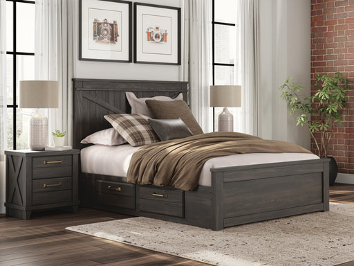 Vonitta Bay Dark Brown Queen Panel Bed with Storage - PCB2648B16