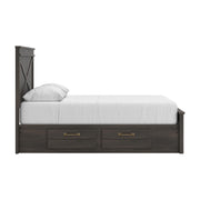 Vonitta Bay Dark Brown Queen Panel Bed with Storage - PCB2648B16