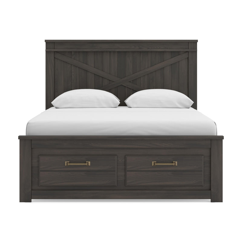 Vonitta Bay Dark Brown Queen Panel Storage Bed - PCB2648B10