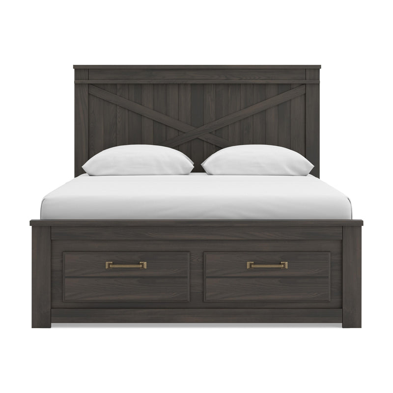 Vonitta Bay Dark Brown Queen Panel Storage Bed - PCB2648B22