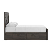 Vonitta Bay Dark Brown Queen Panel Storage Bed - PCB2648B22