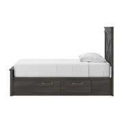 Vonitta Bay Dark Brown Twin Panel Bed with 2 Sided Storage - PCB2648B17