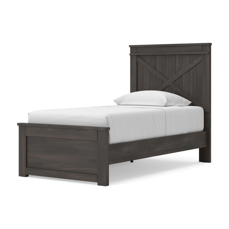 Vonitta Bay Dark Brown Twin Panel Bed with Storage - PCB2648B14