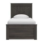 Vonitta Bay Dark Brown Twin Panel Bed with Storage - PCB2648B14