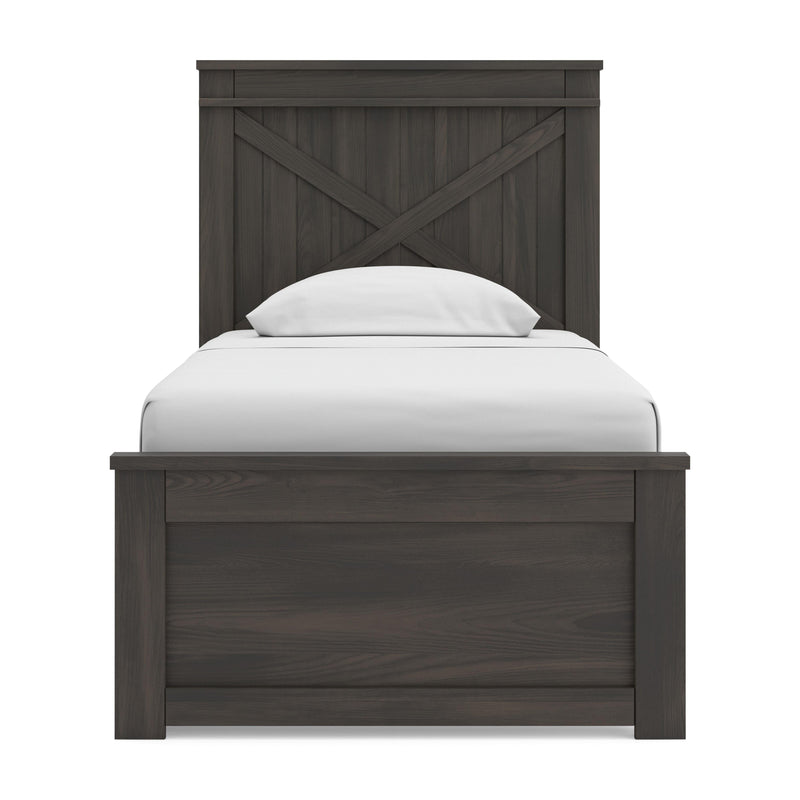 Vonitta Bay Dark Brown Twin Panel Bed with Storage - PCB2648B14