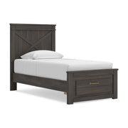 Vonitta Bay Dark Brown Twin Panel Platform Storage Bed - PCB2648B8