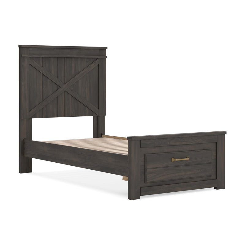 Vonitta Bay Dark Brown Twin Panel Platform Storage Bed - PCB2648B8