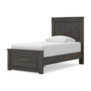 Vonitta Bay Dark Brown Twin Panel Platform Storage Bed - PCB2648B8