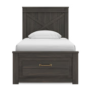 Vonitta Bay Dark Brown Twin Panel Platform Storage Bed - PCB2648B8