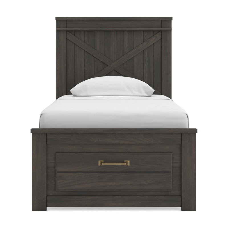 Vonitta Bay Dark Brown Twin Panel Platform Storage Bed - PCB2648B8
