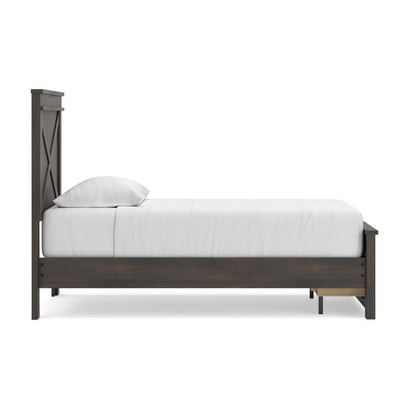 Vonitta Bay Dark Brown Twin Panel Platform Storage Bed - PCB2648B8