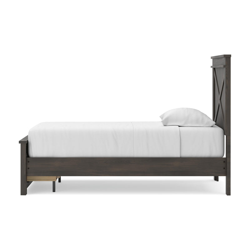 Vonitta Bay Dark Brown Twin Panel Platform Storage Bed - PCB2648B8