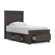 Vonitta Bay Dark Brown Twin Panel Storage Bed - PCB2648B20