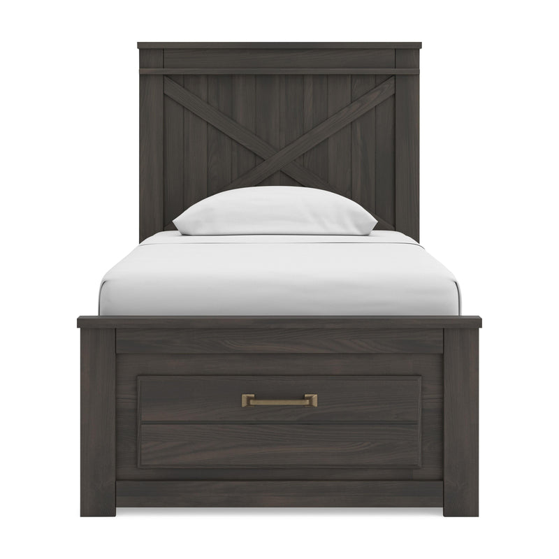 Vonitta Bay Dark Brown Twin Panel Storage Bed - PCB2648B20