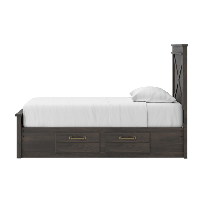 Vonitta Bay Dark Brown Twin Panel Storage Bed - PCB2648B20