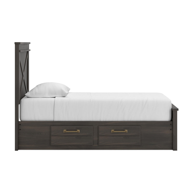 Vonitta Bay Dark Brown Twin Panel Storage Bed - PCB2648B20