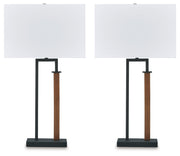 Voslen Black/Brown Table Lamp (Set of 2) - L204554