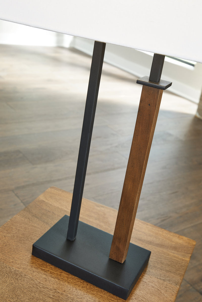 Voslen Black/Brown Table Lamp (Set of 2) - L204554