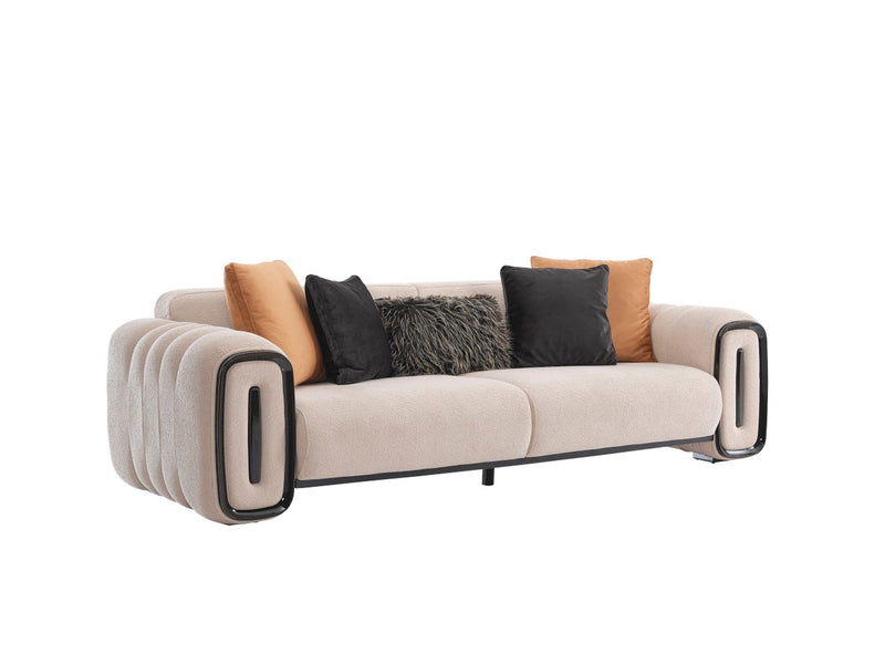 Voyance Stationary 4 Seat Sofa Beige in Beige - 101-VOY-MUM45-4